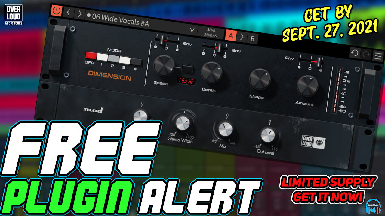 FREE PLUGIN ALERT - Overloud GEM MOD DIMENSION (LIMITED TIME & SUPPLY!) 🔥