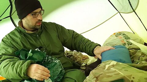 Organising gear to take to the car in the tent 25th March 2023