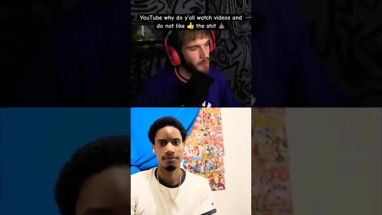 #pewdiepie reaction to #streamers that have #1millionviews smh