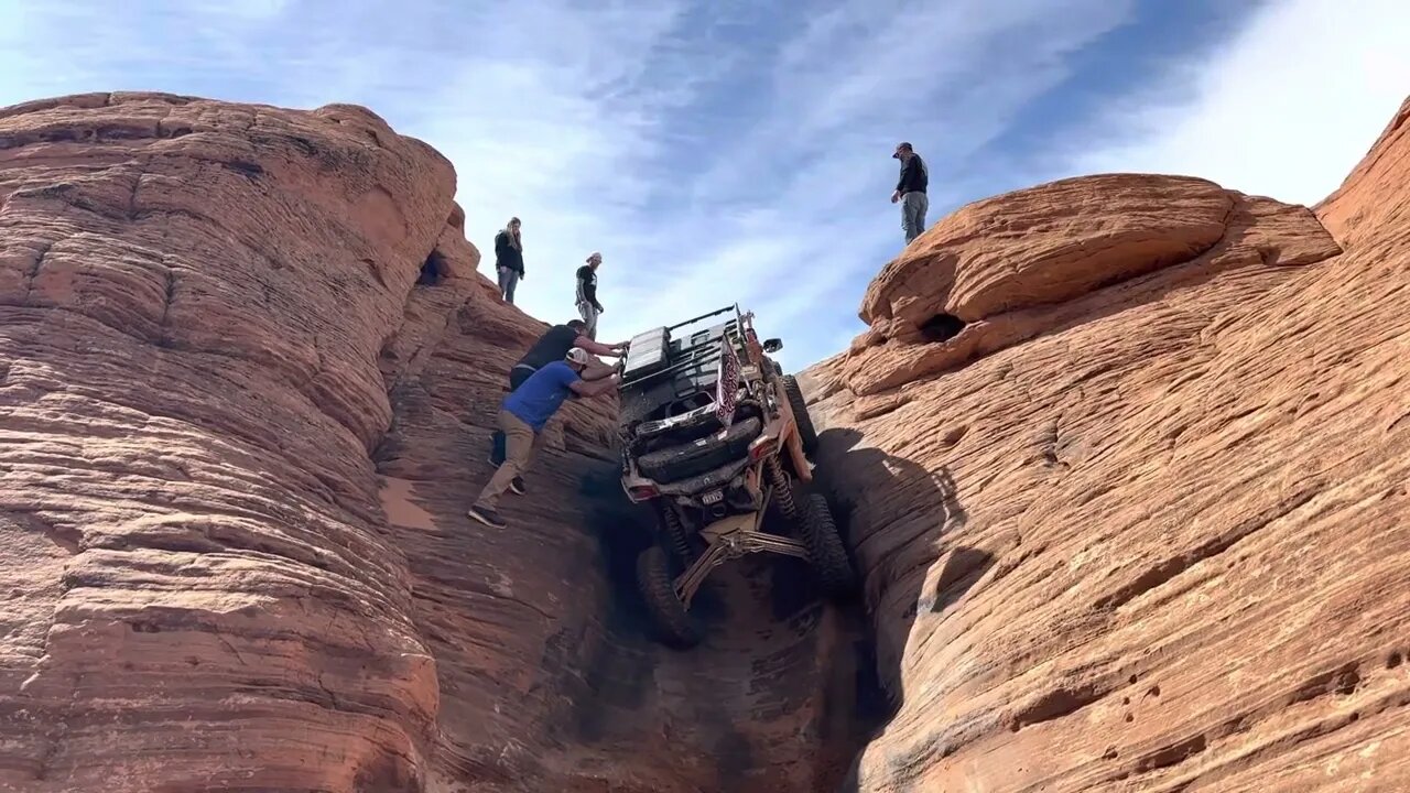 Can Am X3 Tipped & Winched Up The Chute! Sand Hollow Utah