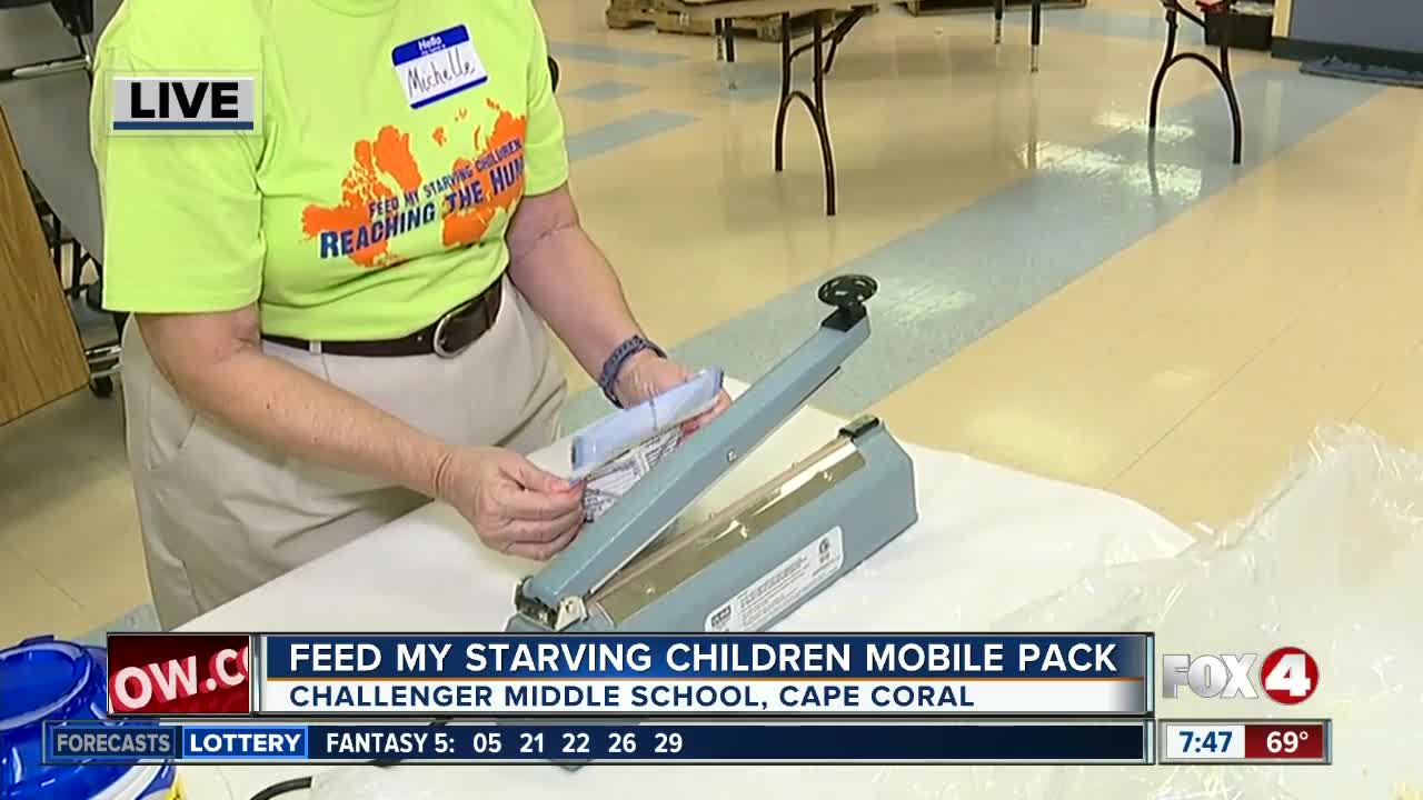 Feed My Starving Children holds mobile meal pack at Challenger Middle School