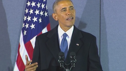 Barrack Obama makes his closing remarks after Donald Trump sworn in as new President