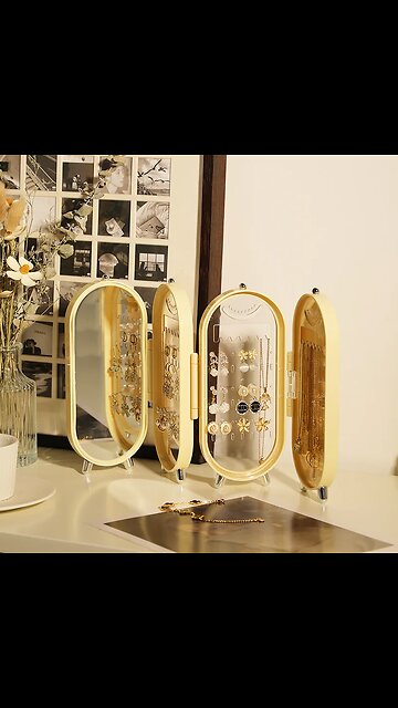 New jewelry storage box Earrings stud necklace bracelet box multi-functional folding display stand
