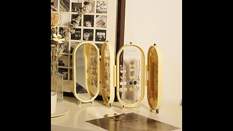 New jewelry storage box Earrings stud necklace bracelet box multi-functional folding display stand