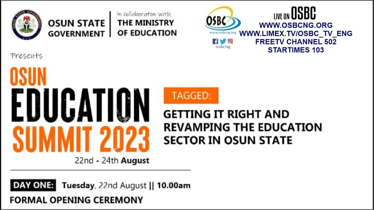 Osun Education Summit 2023 Opening Ceremony