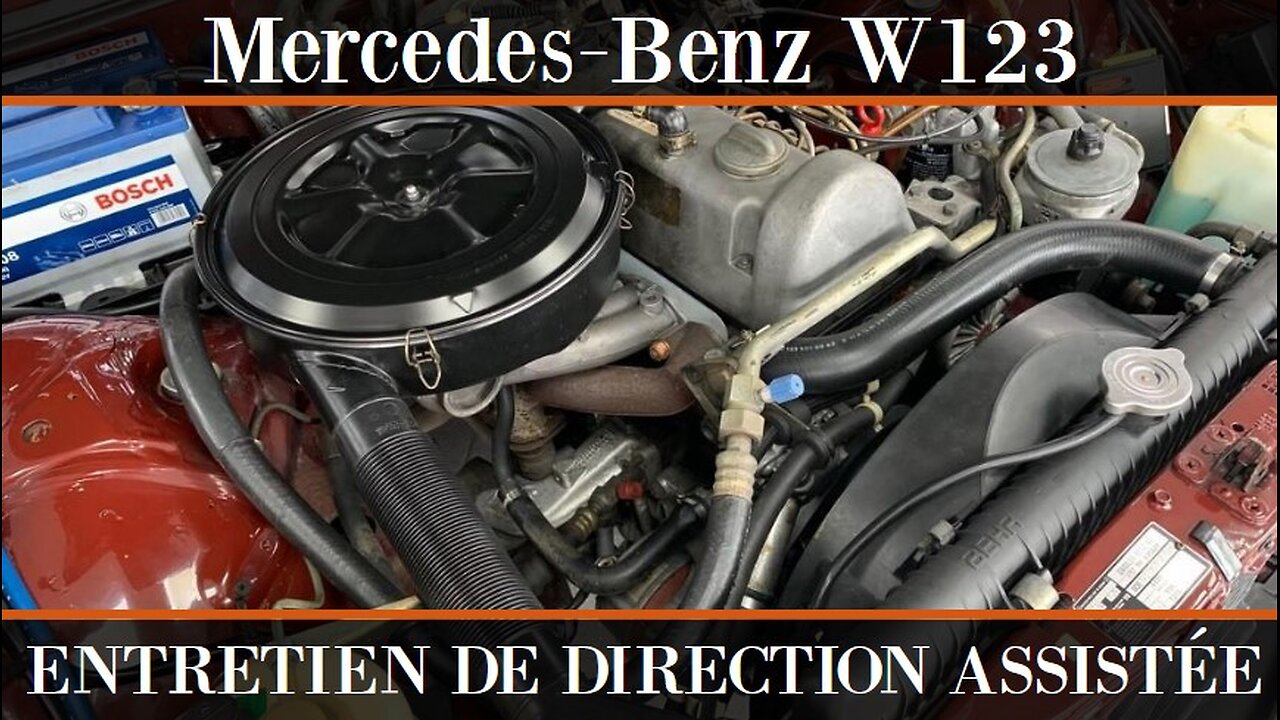 Mercedes Benz W123 - Service direction assistée Entretien et changement d´huile et filtre tutoriel