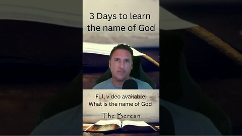 3 Days to Learn the name of God #shorts