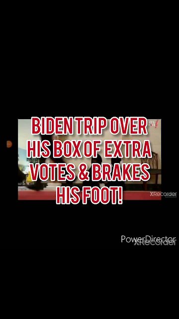 BIDEN TRIPS OVER BOX OF EXTRA VOTES & BRAKES HIS FOOT!