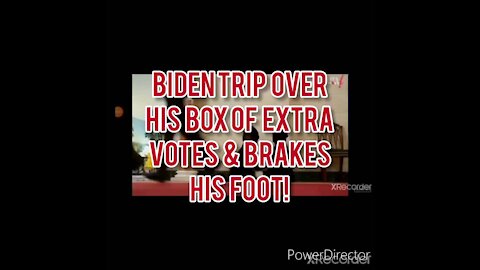 BIDEN TRIPS OVER BOX OF EXTRA VOTES & BRAKES HIS FOOT!