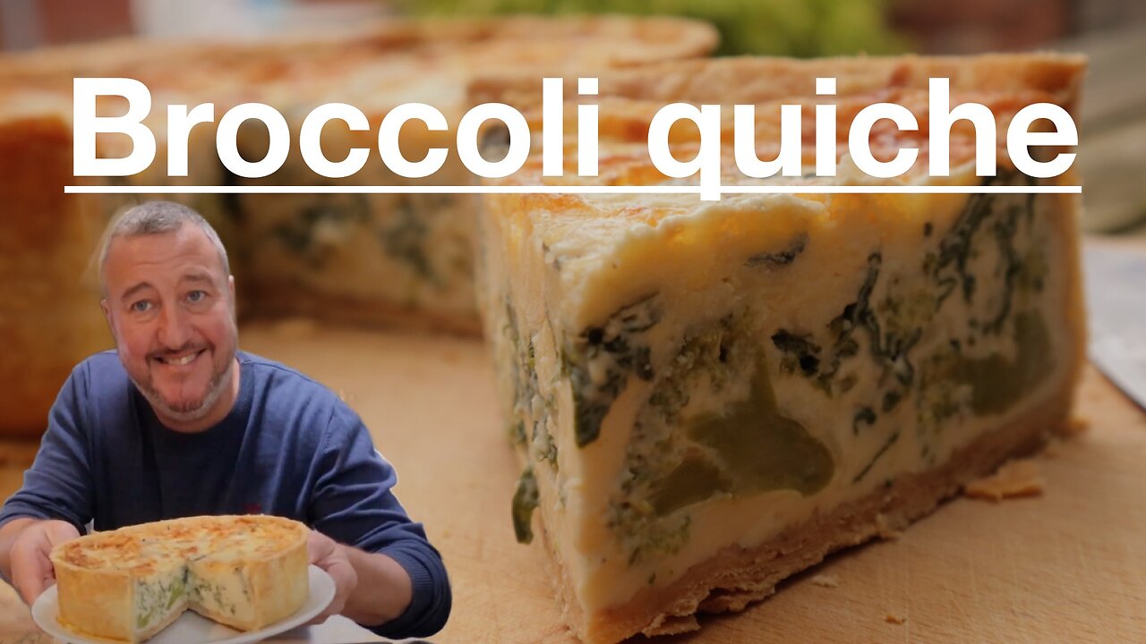 Broccoli and 3 cheese quiche