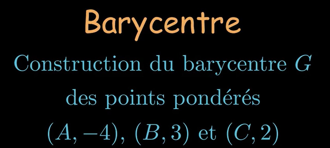 Construction du barycentre de trois points pondérés