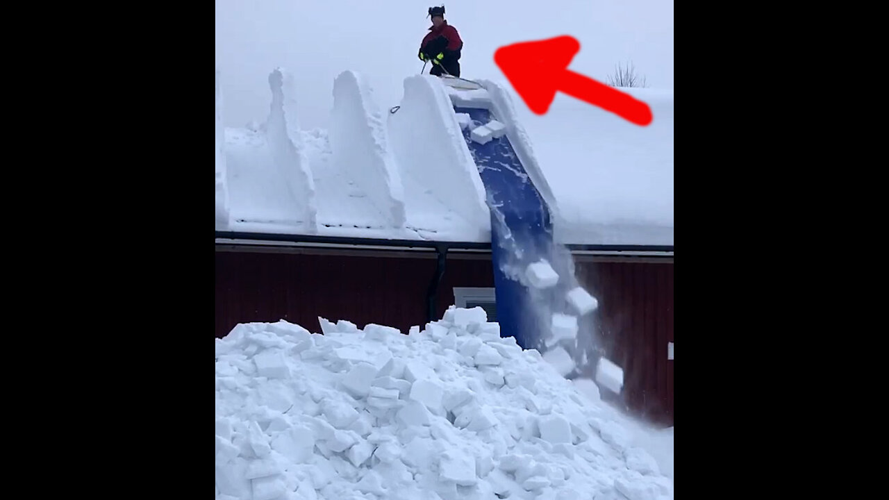 Smart way to remove giant snow masses from roof