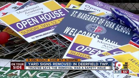 Yard signs removed in Deerfield Twp." Safety issue or political dirty tricks?