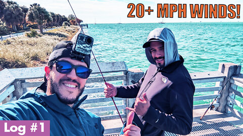 Fishing for Whatever BITES! Freezing Florida Cold Front at Bill Baggs State Park!