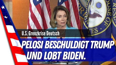 Pelosi beschuldigt Trump und lobt Biden.