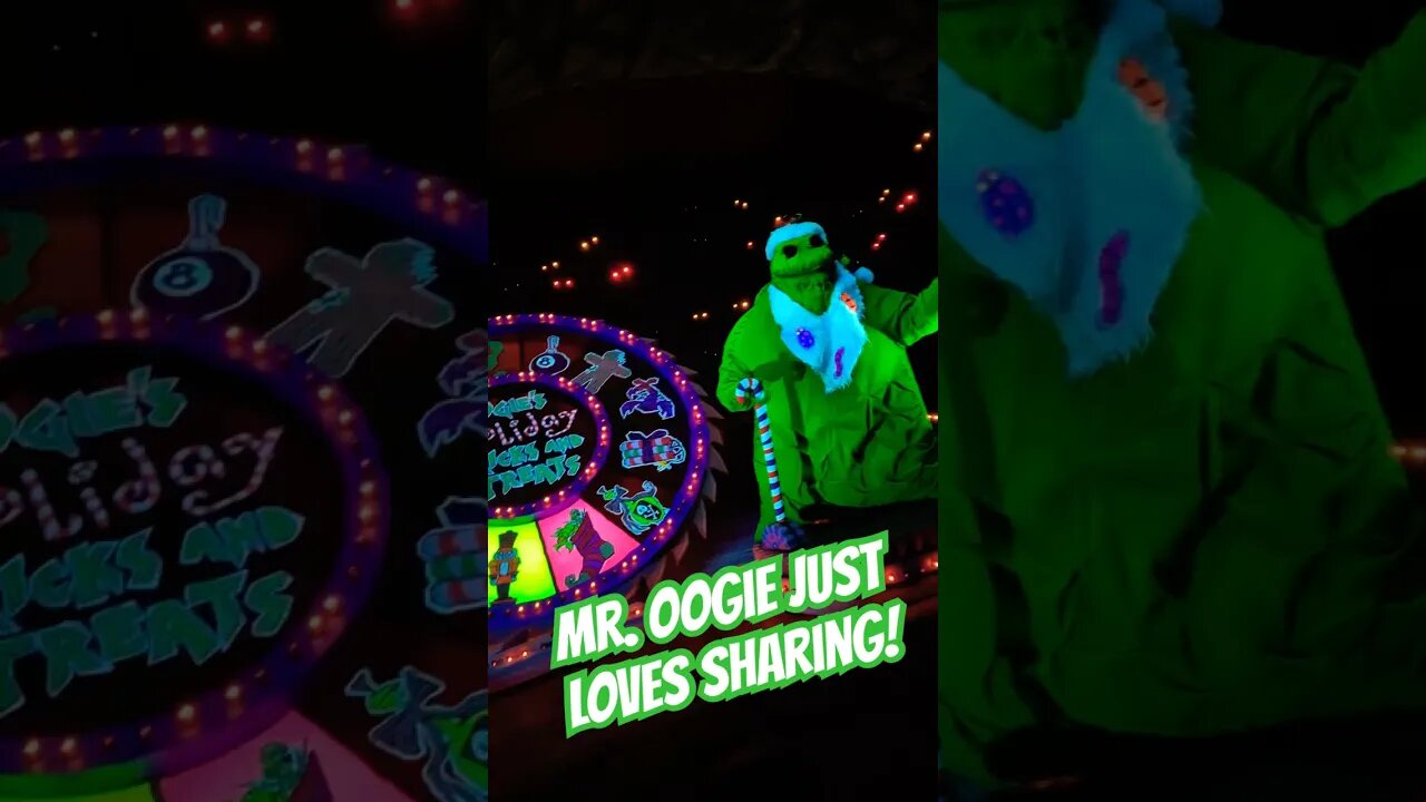 Oogie Boogie doling out gifts on Haunted Mansion Holiday #disneyland #oogieboogie #hauntedmansion