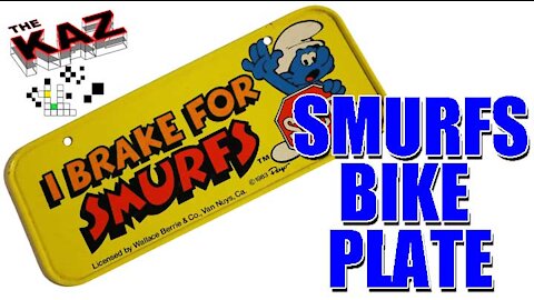 I Brake for Smurfs Old School Vintage Bike License Plate