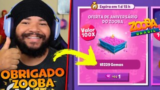 Tá Grátis! Oferta Incrível por 1 GEMA PARABÉNS ZOOBA