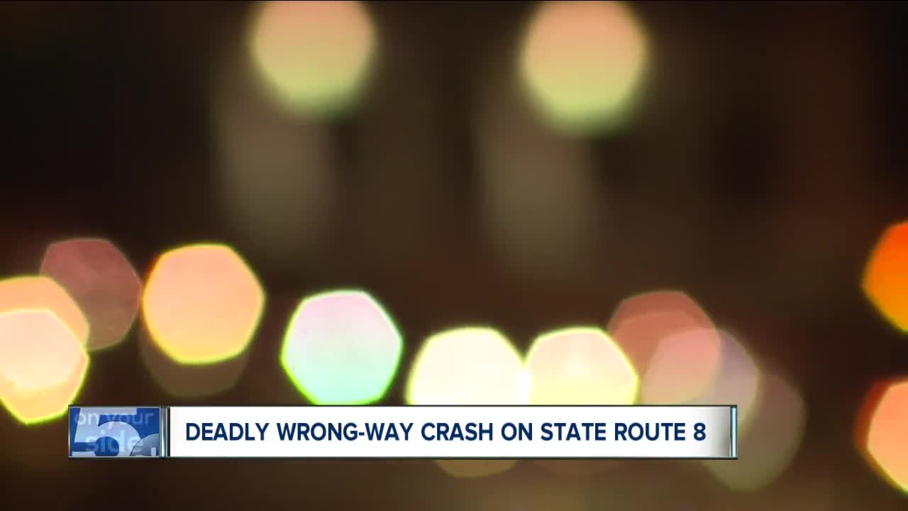 Witnesses say a wrong-way driver led to a deadly crash on Route 8 overnight in Cuyahoga Falls