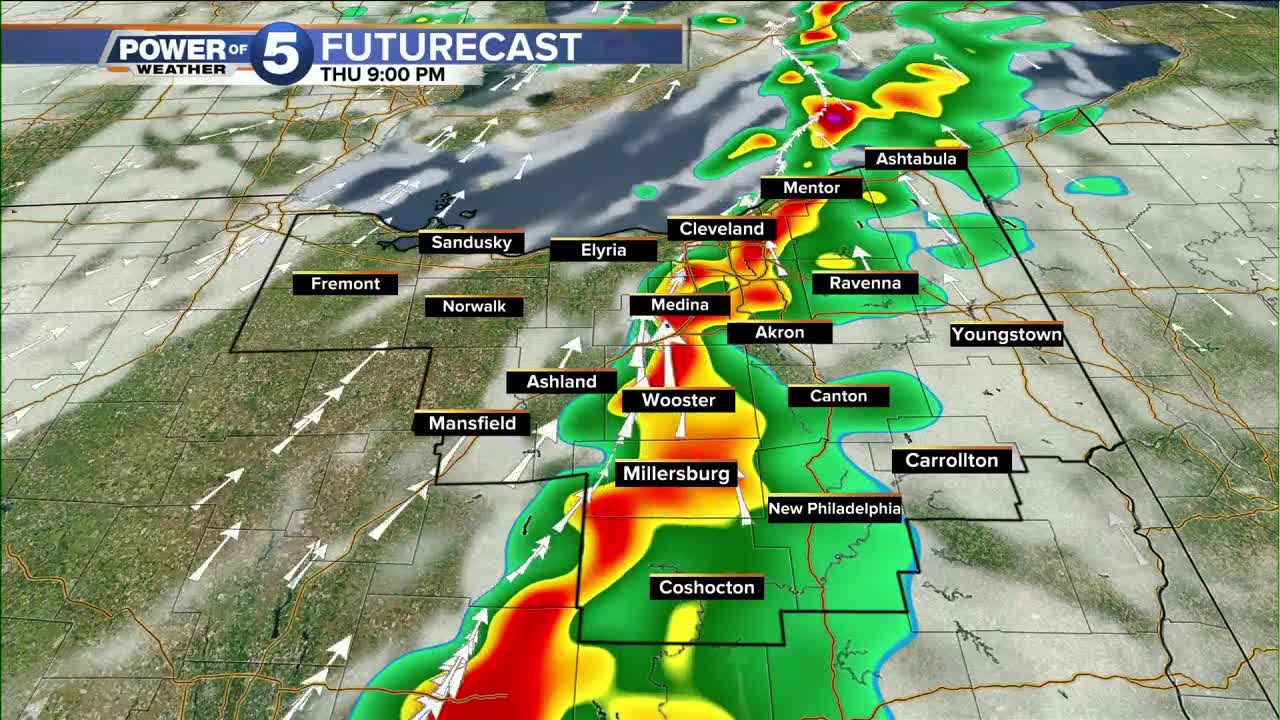 Line of severe storms could hit Northeast Ohio during evening rush hour