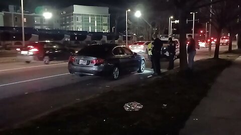 Boston police investigating a motor vehicle accident on Melnea Cass Boulevard