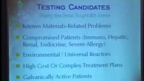 Pt. 2 W.J. Clifford, MS discusses dental materials reactivity testing IAOMT 2007 Tucson