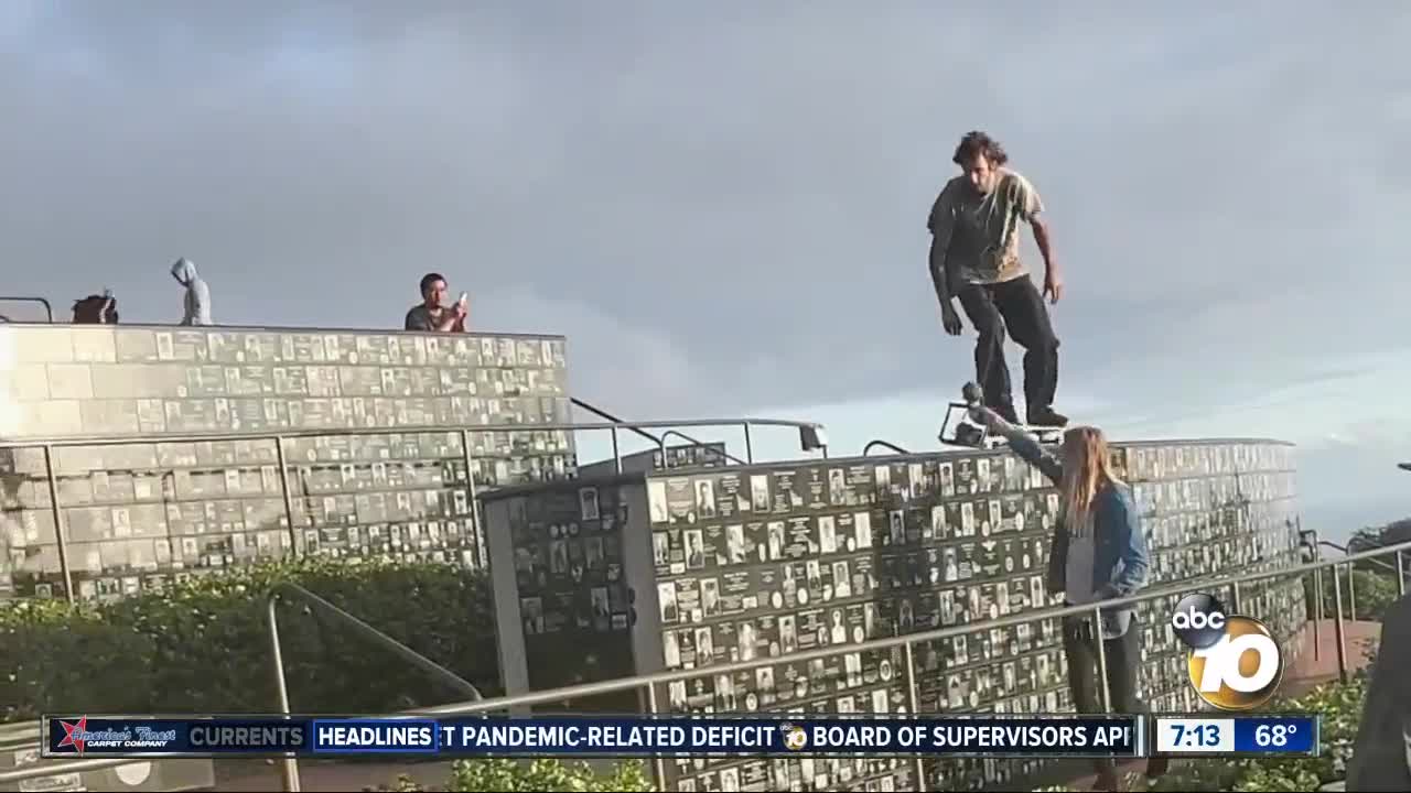 Video of skateboarding on Mt. Soledad sparks outrage