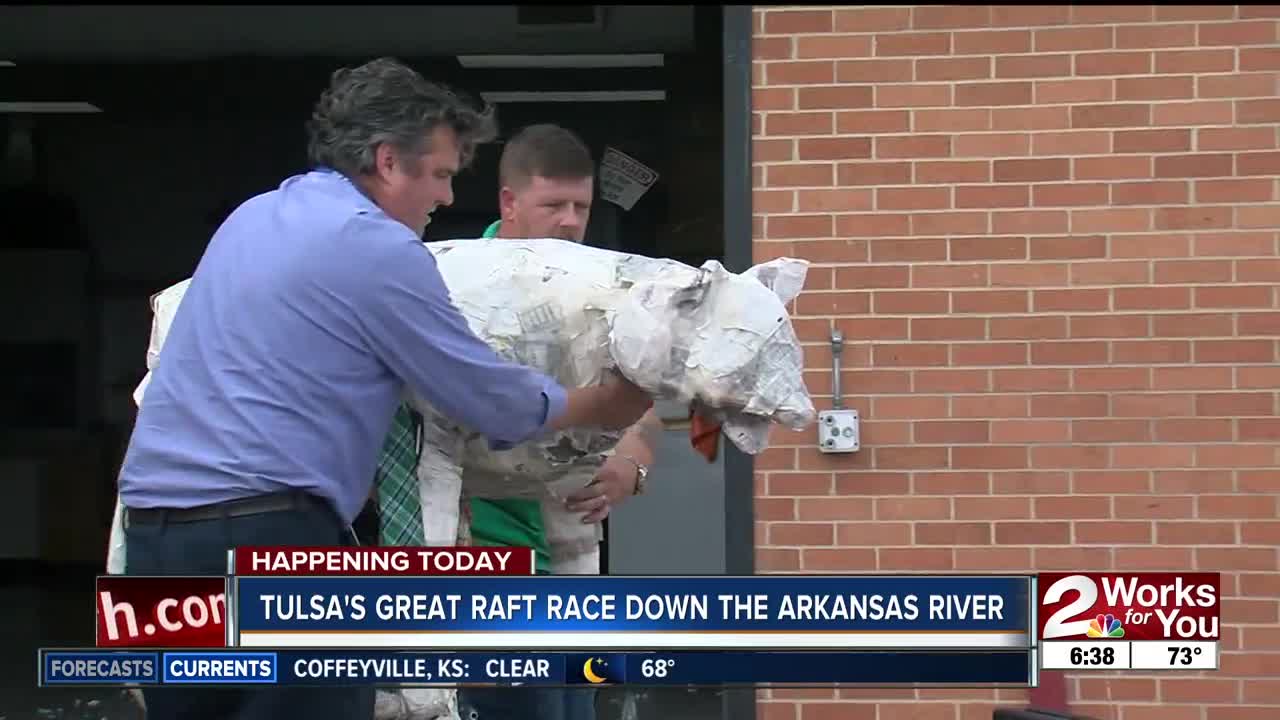 Tulsa's Great Raft Race down the Arkansas River