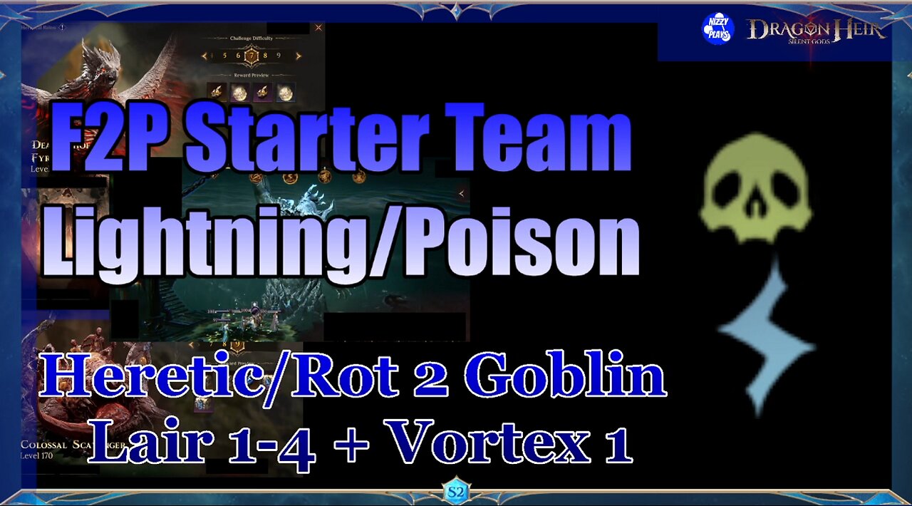 ⚡⚡Season 2 F2P Poison & Lightning Stater Team - For Rot & Heretic + Goblin Lair 1-4 + Vortex ⚡⚡