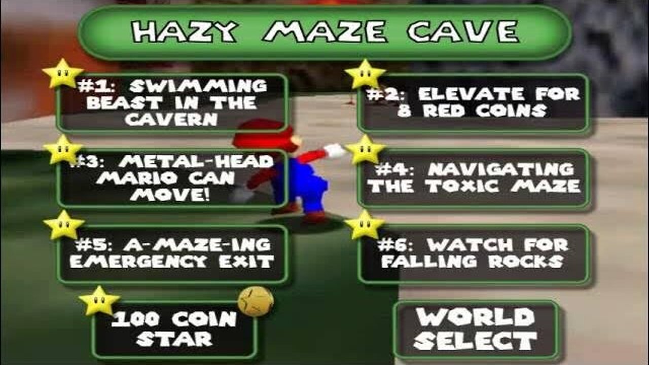 #6: Hazy Maze Cave Menu - Super Mario 64 Walkthrough