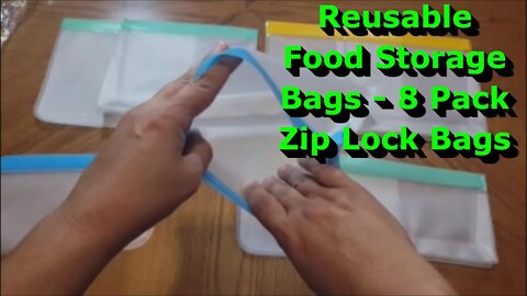 Reusable Food Storage Bags - 8 Pack - Zip Lock Bags - Review