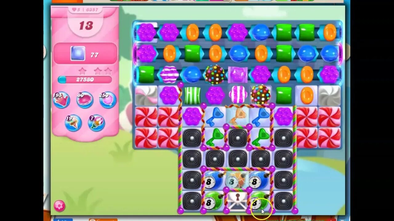 Candy Crush Level 6357 Talkthrough, 22 Moves 0 Boosters