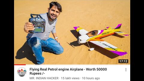 flying real petrol engine airplane- worth 50000 Rupees