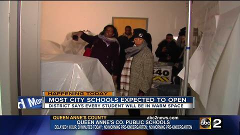 Mayor Pugh tours schools, Baltimore City School District pledge to open and warm schools