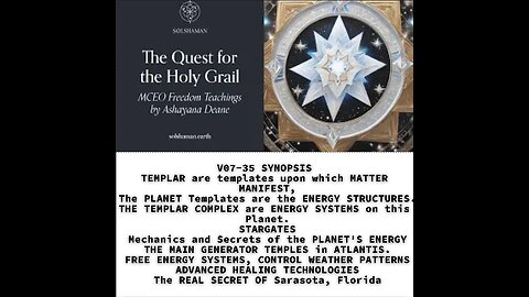 V07-35 SYNOPSIS TEMPLAR are templates upon which MATTER MANIFEST, The PLANET Templates are the ENERG