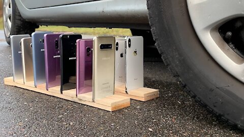 Many Samsung Galaxy vs iPhones vs CAR AMAZING EXPERIMENT AMAZING TEST!