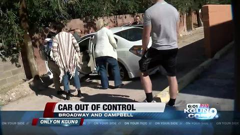 Strangers risk themselves to help out of control driver