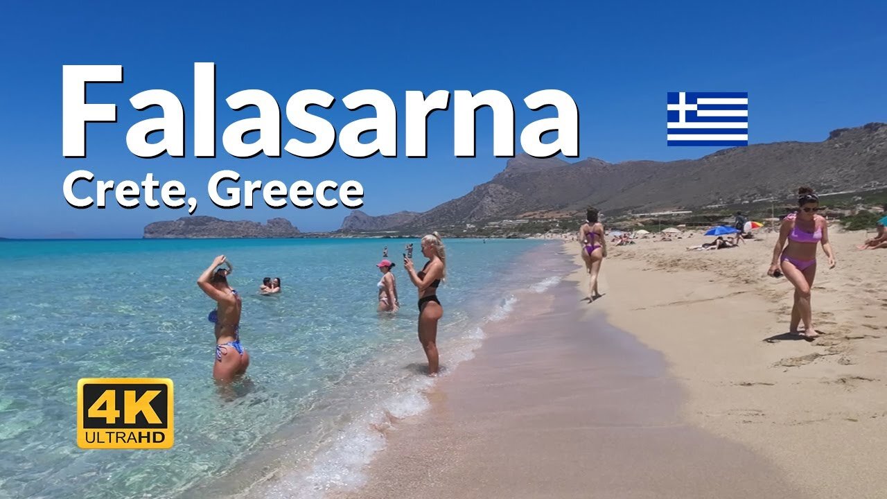 Falasarna Beach Walk Chania 4K Crete Greece 🇬🇷