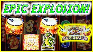 HUGE EPIC JACKPOT HANDPAY! EXPLOSION BONUS FU DOG MAGIC! Dancing Drums Explosion Slot