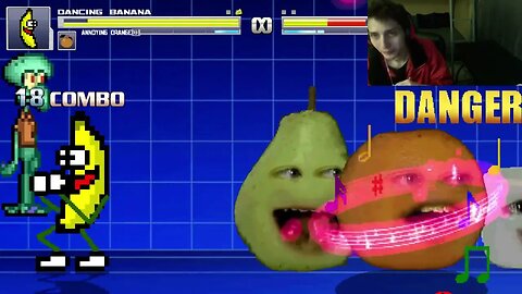 Fruit Characters (Annoying Orange And Dancing Banana) VS Squidward In An Epic Battle In MUGEN