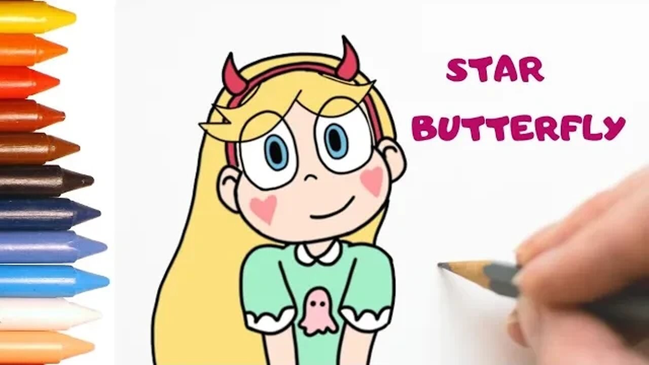 COMO DESENHAR STAR BUTTERFLY - STAR VS AS FORÇAS DO MAL #starbutterfly #desenho #desenhokawaii