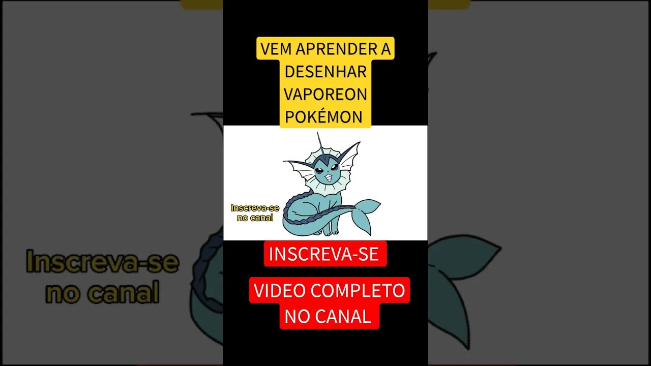 COMO DESENHAR VAPOREON POKÉMON FÁCIL #shorts #short #pokemon #vaporeon