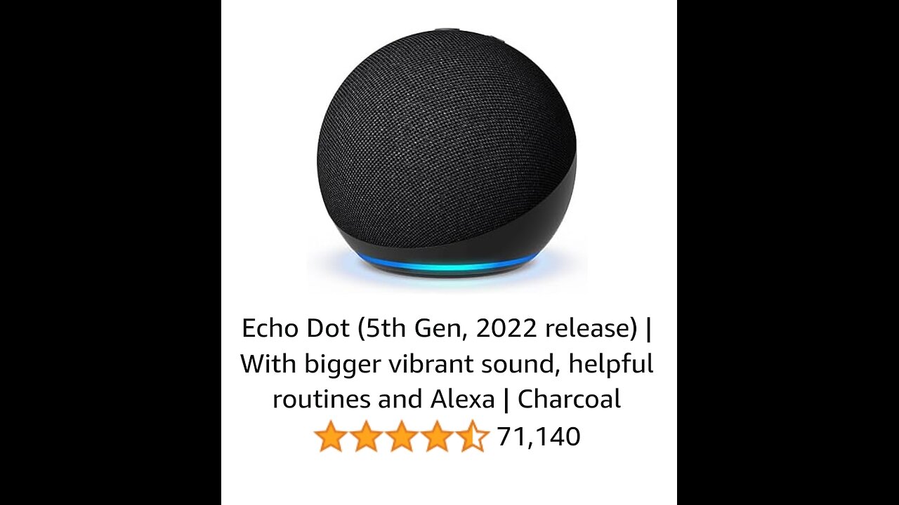 Echo Dot (5th Gen, 2022 release) | With bigger vibrant sound, helpful routines and Alexa | Charcoal