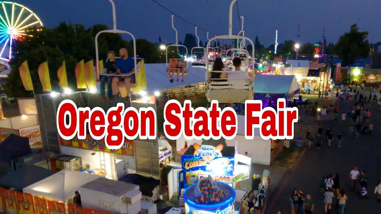 View of Oregon State Fair from Dawn to Dusk! Salem Oregon USA