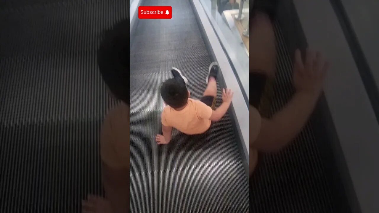 Escalator fun with cute 😍 baby #viral #trending #fun #shorts