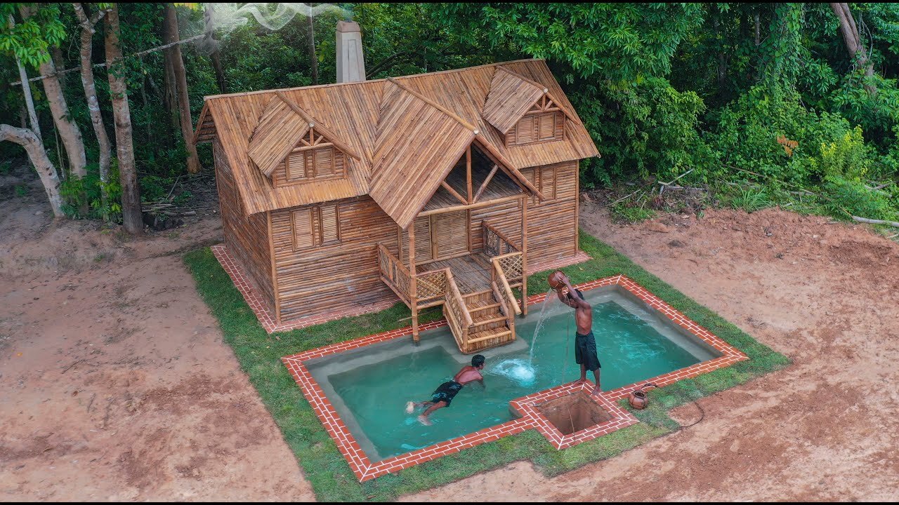 Building Craft Swimming Pool With Private Underground Secret Living Room