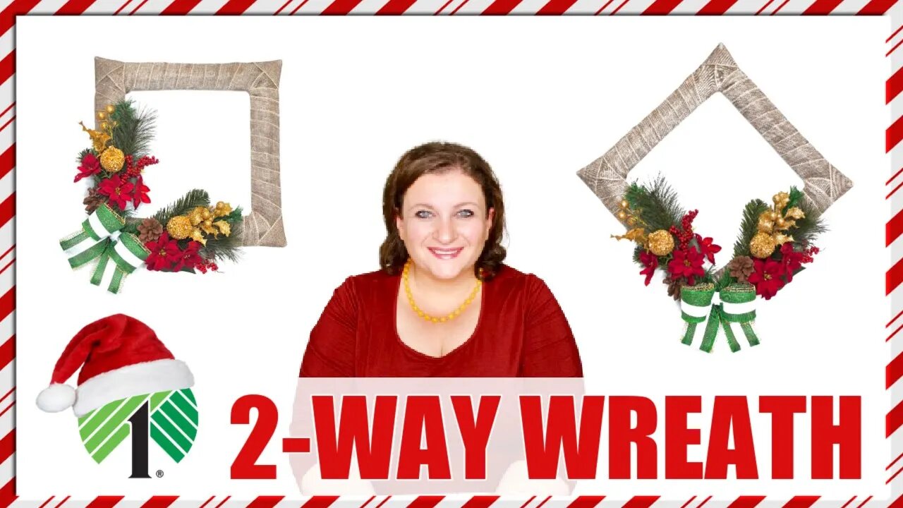 DOLLAR TREE CHRISTMAS WREATH | DOLLAR TREE TWO WAY SQUARE WREATH CHRISTMAS DECOR | WREATH WEDNESDAY