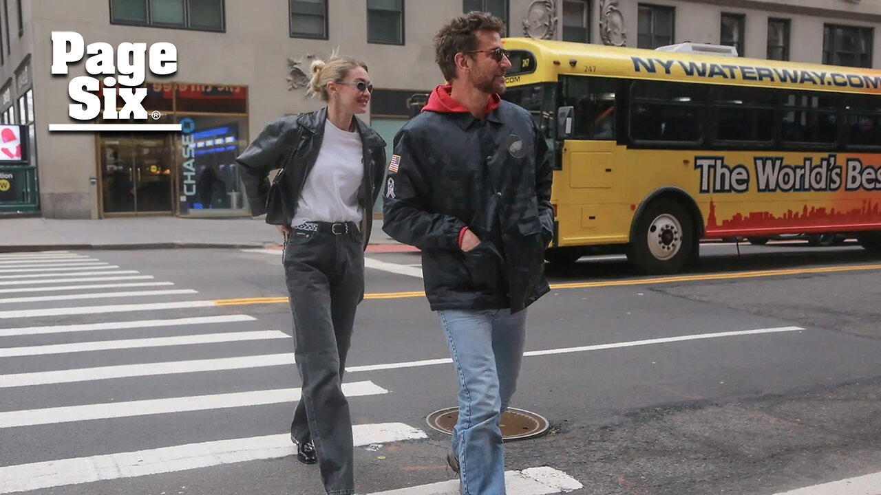 Gigi Hadid and Bradley Cooper flash huge smiles while strolling through NYC together