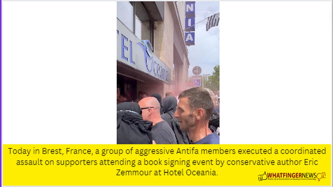 Today in Brest, France, a group of aggressive Antifa members executed a coordinated