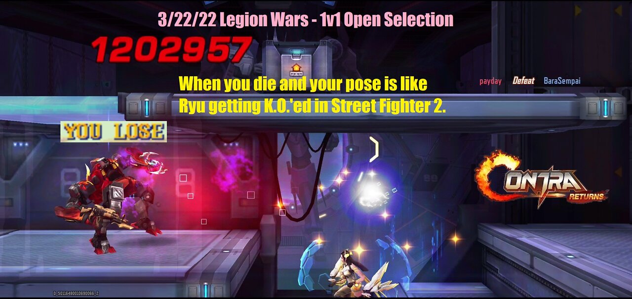 Contra Returns: 3/20/22-3/26/22 Legion Wars - 1v1 Open Selection